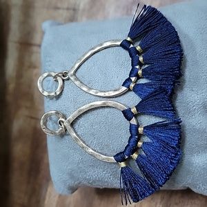 Navy Blue and Gold earrings